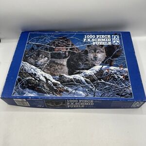 F.X.Schmid 1000‎ Piece Puzzle The Predators Wolves No 90136 20" x 27" Used